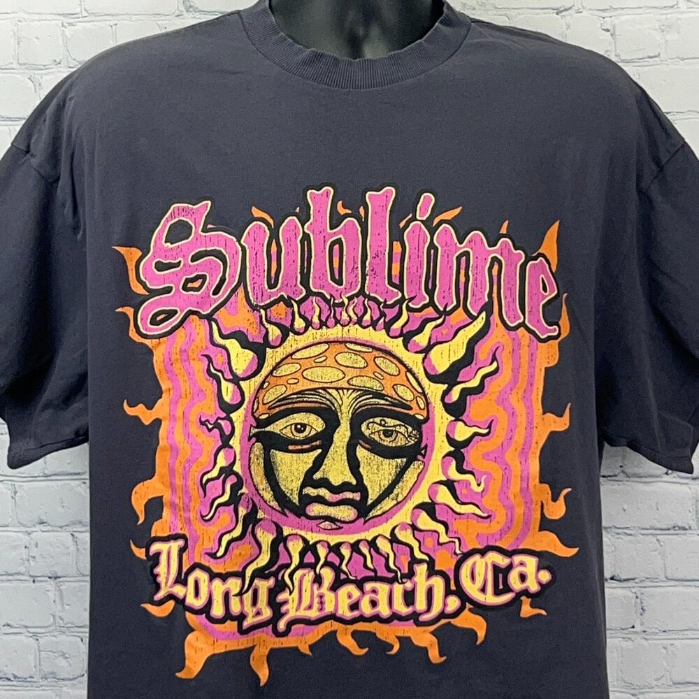 Sublime Long Beach California T Shirt Band Divided H&M Gray Oversized S Small